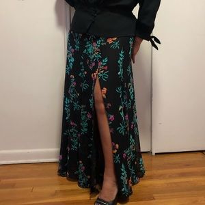 Long floral chiffon skirt. NWOT